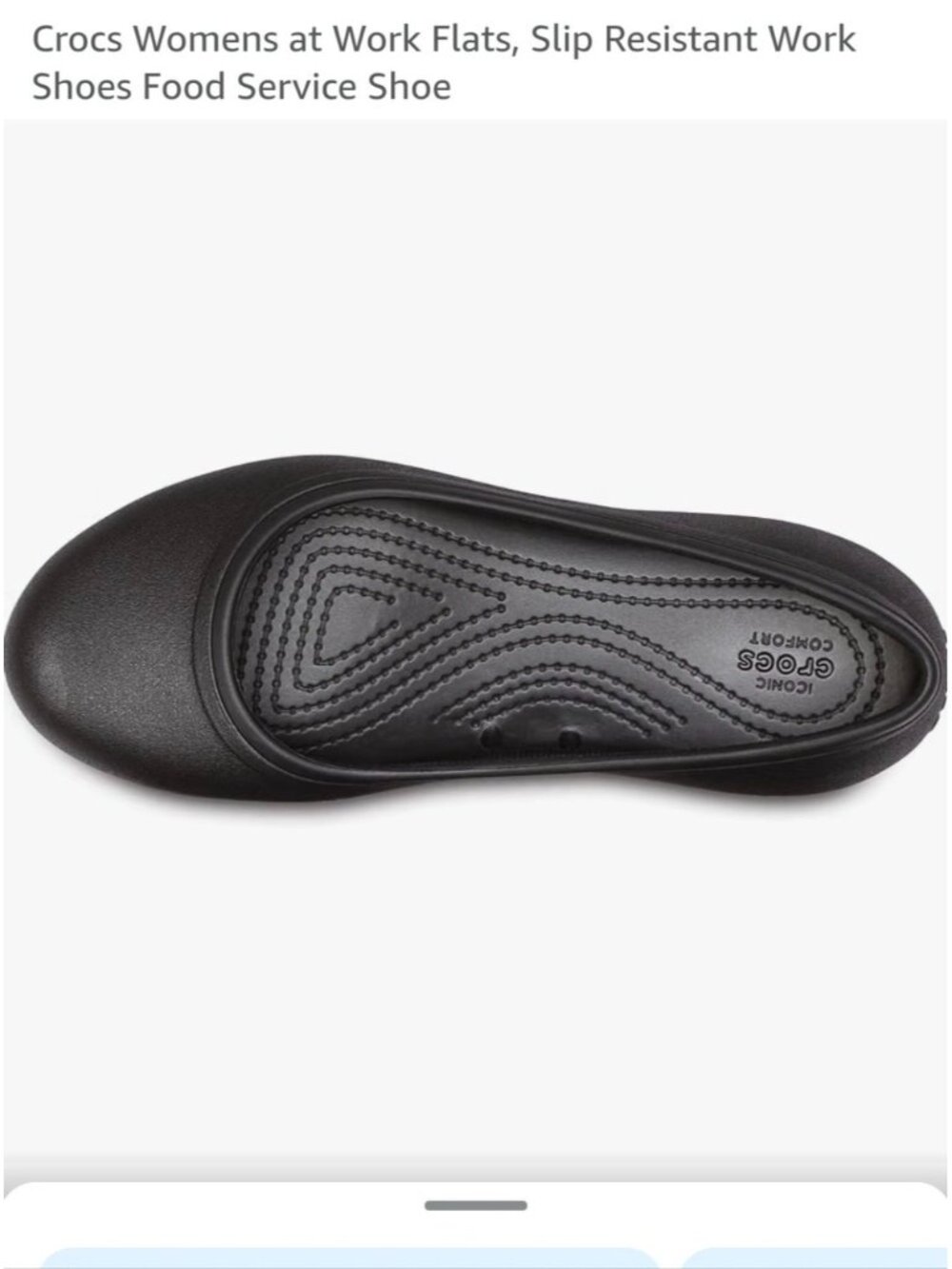 Crocs Womens at Work Flats, Everyday Flats, Slip Resistant Shoes Black Size 8 - Picture 3 of 16